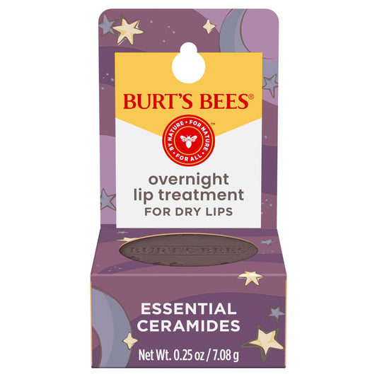 Burt's Bees Original Overnight Intensive Lip Treatment, Moisturizing, Restorative, Reduces Fine Lines, Vitamin E, Ceramides Oils, Natural Origin Lip Beauty & Personal Care Burt's Bees