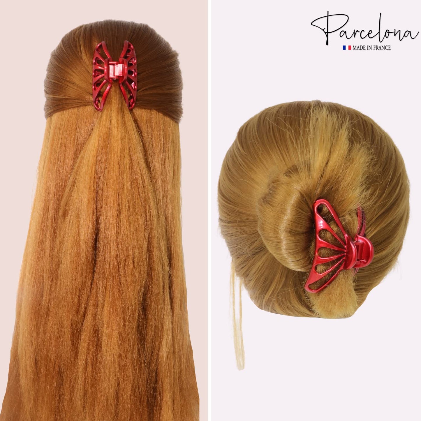 Parcelona French Small Rain Drop Small 2 3/4 Inches Red Jaw Hair Claw Clip (Glossy Red) Beauty & Personal Care Parcelona