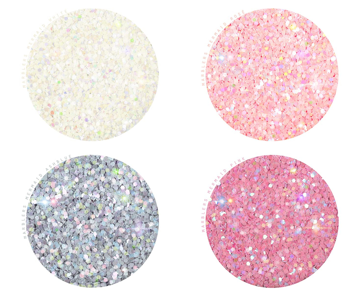 MARBLERS Holographic Glitter [Mermaid 8 Color Set] 4oz (112g) | Chunky | Non-Toxic, Vegan, Cruelty-Free | Face, Body, Eyeshadow, Hair, Party Makeup | Beauty & Personal Care MARBLERS