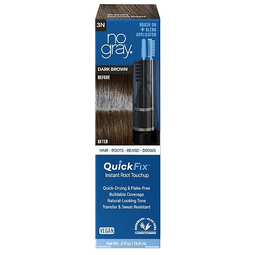 No Gray Quick Fix, 3N Dark Brown, Instantly Hide Gray, Silver & White Hair, Easy to Use Applicator, Compact & Travel Friendly, Vegan & Cruelty Free Beauty & Personal Care No Gray