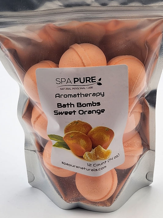 Essential Oil Bath Bombs - USA Made with Coconut Milk & Shea Butter - for a Luxurious at Home Spa Bath (12 Count) Pack of 1 (Sweet Orange) Beauty & Personal Care Spa Pure