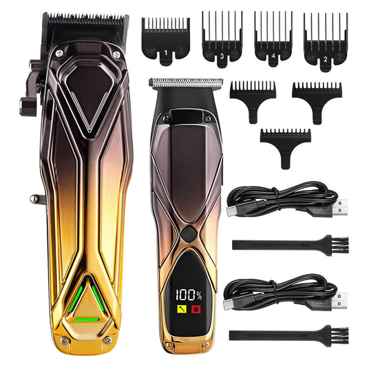 Professional Hair Clippers for Men, Cordless & Trimmer Set, Super Quiet, for Cutting Kit with LED Display, 7 Limit Combs,Gift for Women Barber Kid Beauty and Personal Care QDKVTNDJZ