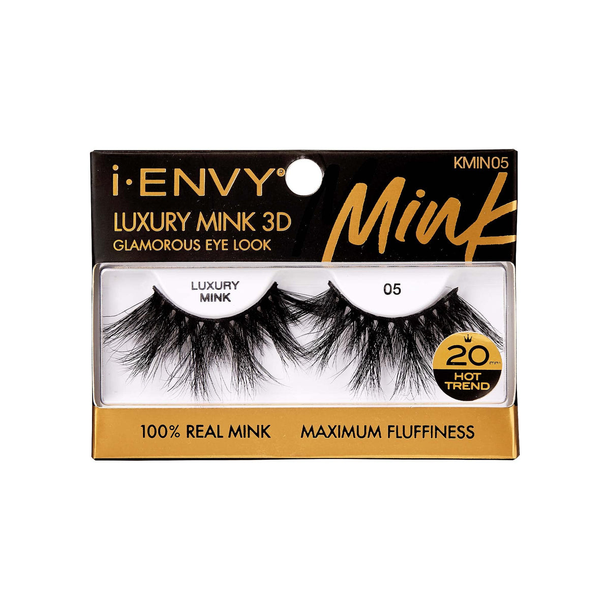 i-ENVY Luxury Mink Collection False Eyelashes 100% Real Mink Glamorous Eye Look Lashes Maximum Fluffiness 3D Multi-Curl Angle (1 Pack) Beauty & Personal Care i•ENVY