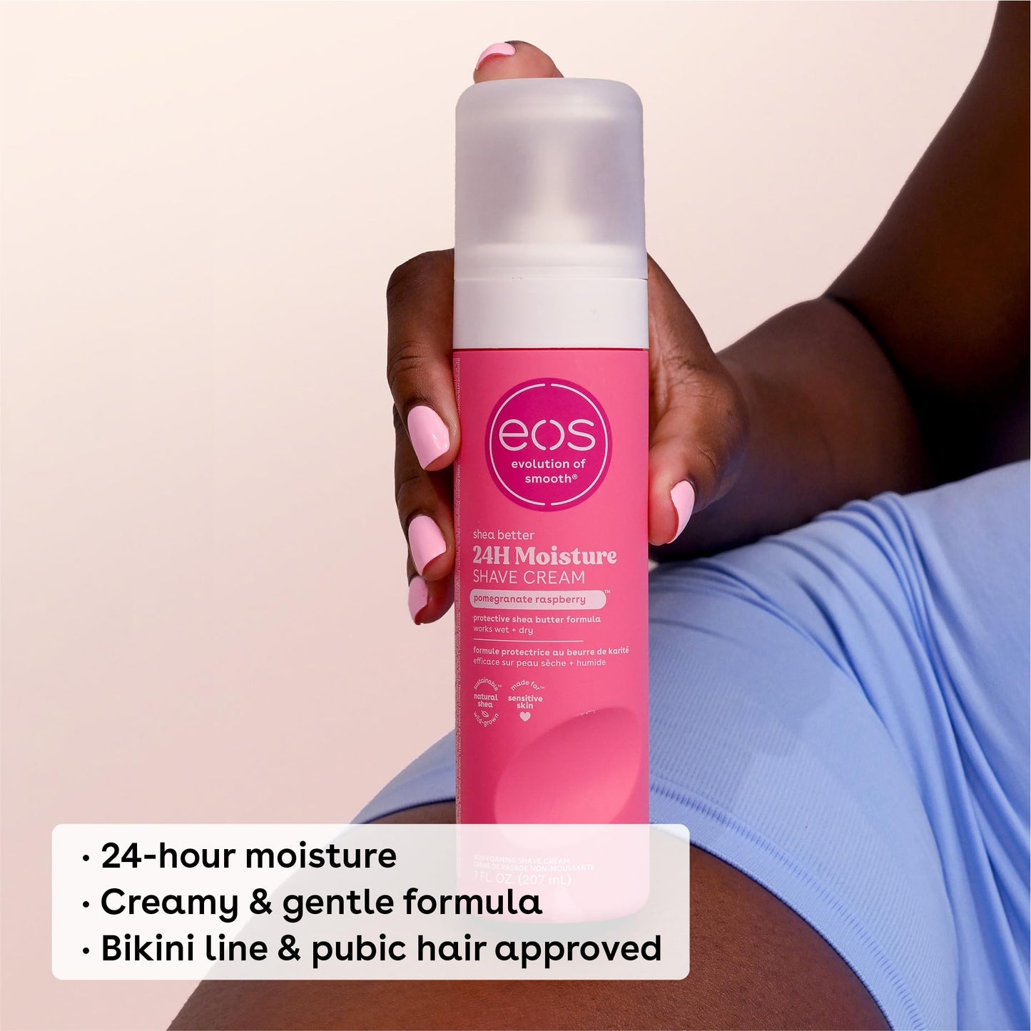 eos Shea Better Shave Cream- Pomegranate Raspberry, Shea Butter, Aloe Vera, 24H Moisturizing Shaving Cream for Women, 7 fl oz, 2-Pack Beauty and Personal Care eos