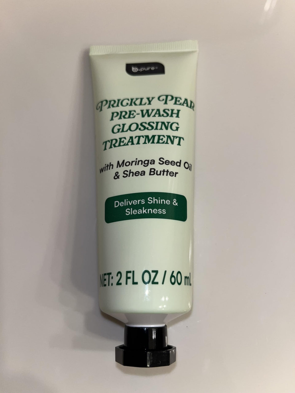 b.pure Prickly Pear Pre-Wash Glossing Treatment with Moringa Seed Oil and Shea Butter, Delivers Shine and Sleakness, 2 Fl Oz