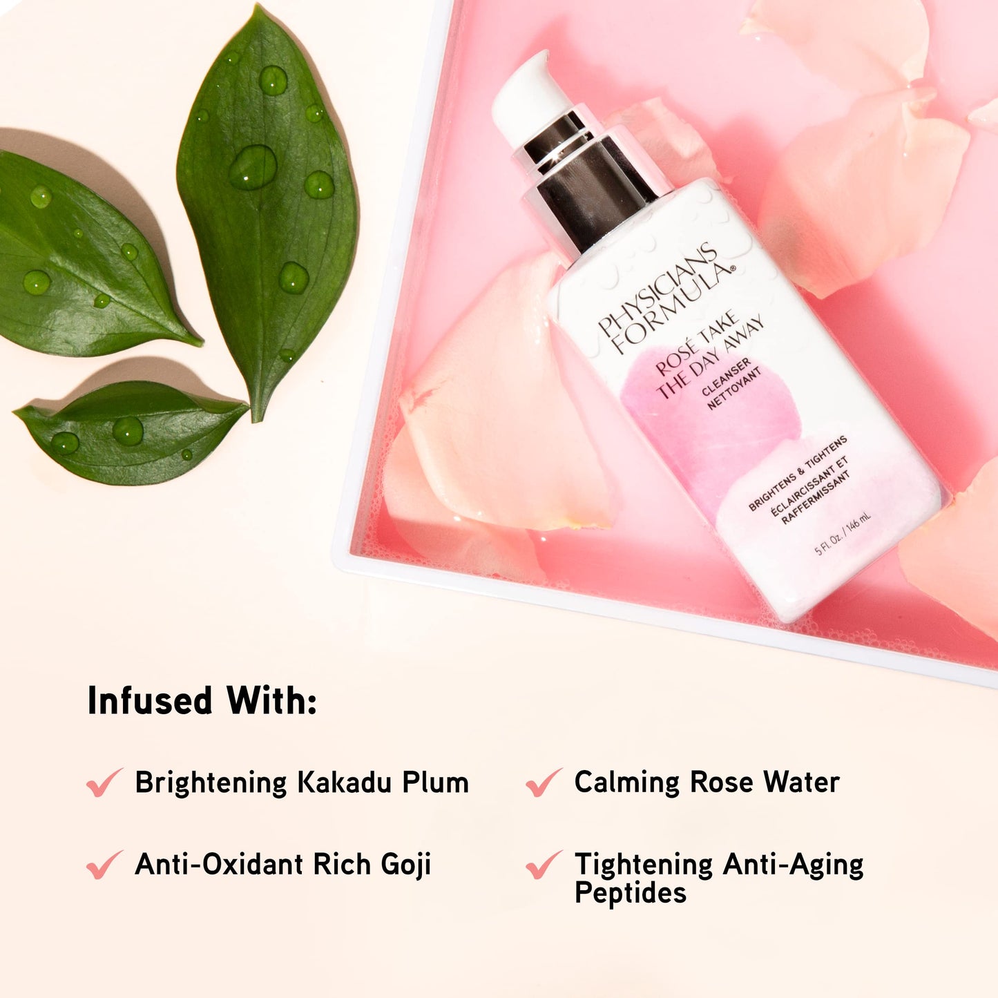 Physicians Formula Rosé Take The Day Away Makeup Remover Cleanser | Dermatologist Tested, Clinicially Tested Beauty & Personal Care Physicians Formula