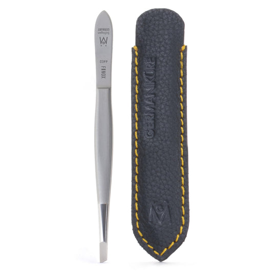 GERMANIKURE Slanted Tweezers in Leather Case - Made in Solingen Germany Beauty & Personal Care GERmanikure