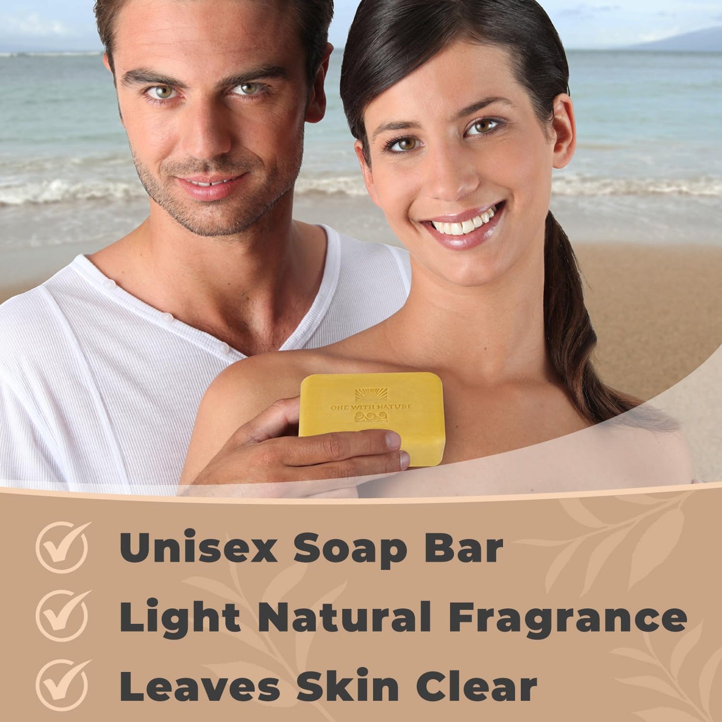 One With Nature Dead Sea Salt Lemon Sage Soap 7oz 3-Pack - Purifying and Exfoliating Soap Bar with Dead Sea Minerals for Face & Body, for Men & Women Beauty & Personal Care One With Nature