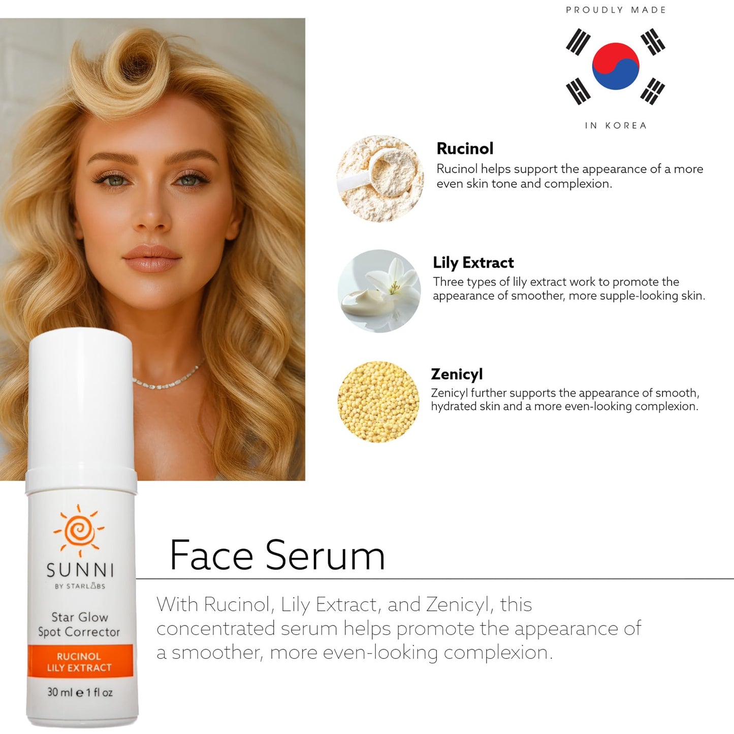 Starlabs Glow Spot Corrector K-Beauty Dark Spot Corrector Rucinol Lily Extract 30ml 1oz Korean Beauty Beauty & Personal Care StarLabs