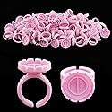 Lash Extensions Supplies,100PCS Glue Rings, Lash Glue Holder for Volume Lashes Fan, Eyelash Ring Cup for Eyelash Extension Supplies Beauty & Personal Care Beauty Junko Pro
