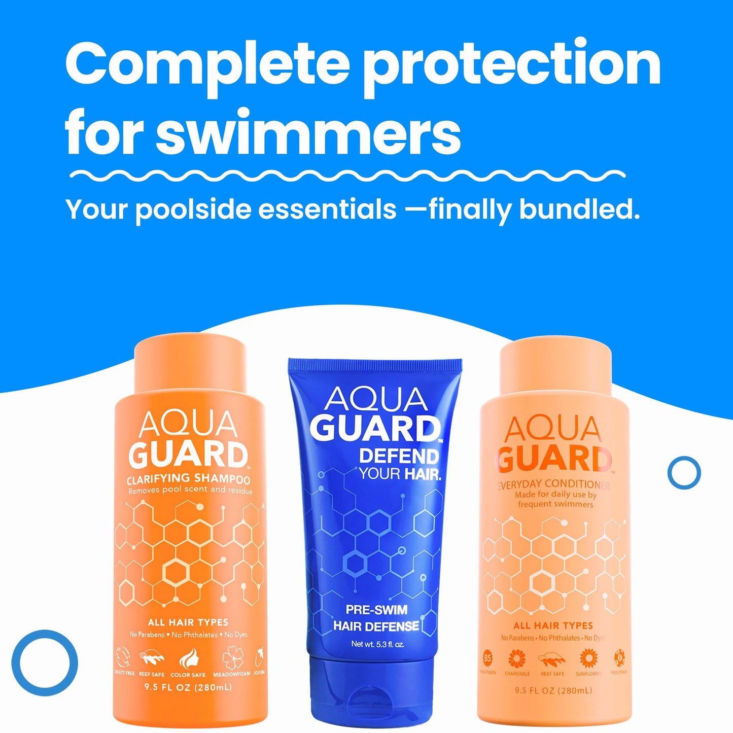 AQUA GUARD Swimmers Essential Hair Protection Bundle | Prevents Chlorine Damage + Softens Hair While Swimming | Color Safe, Leaves Hair Smelling Great Beauty & Personal Care AQUA GUARD