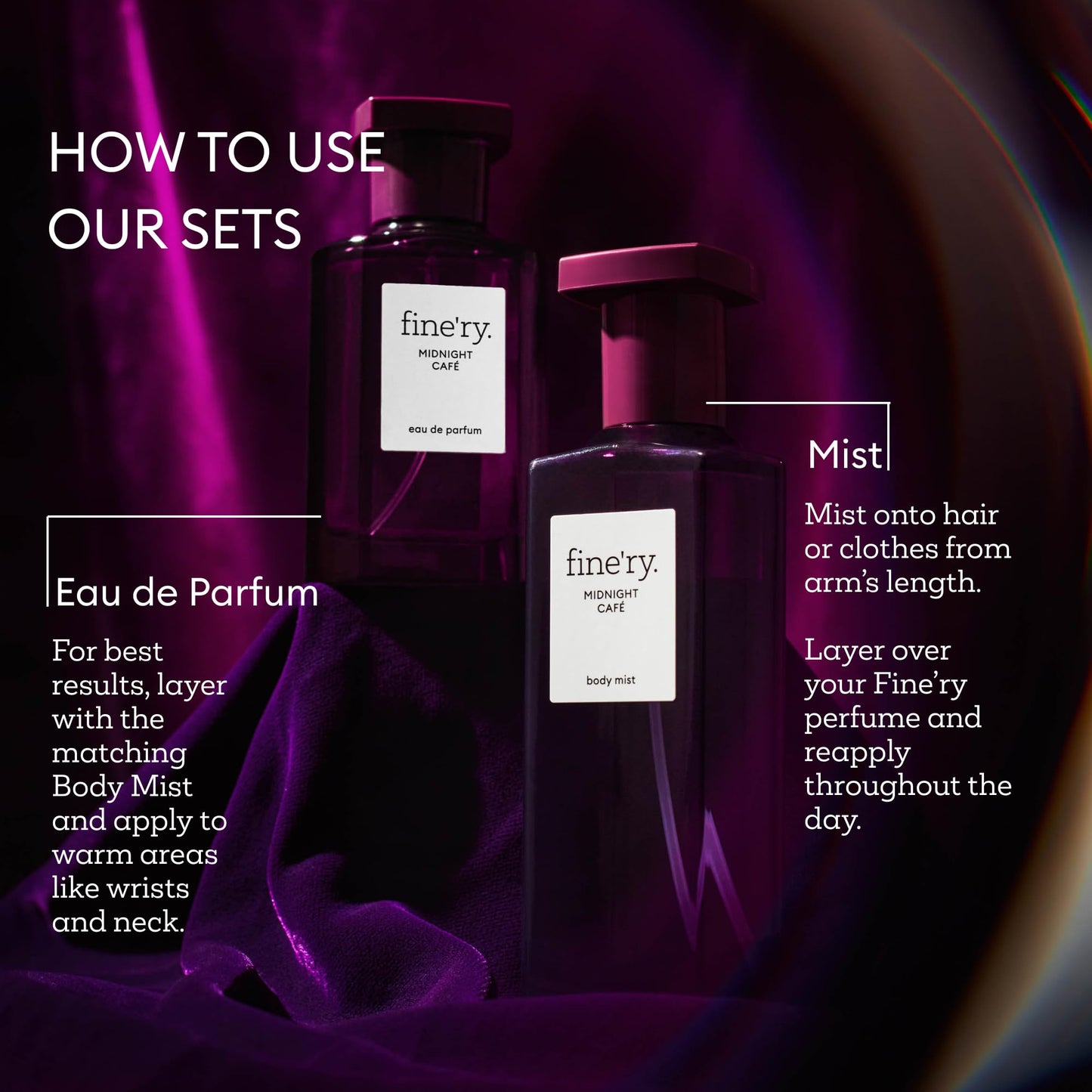Fine'ry Midnight Cafe Eau De Parfum & Body Mist Set - Warm & Spicy Notes Of Crème De Café & Jasmine - Fragrance Layering Combo (2oz + 5oz) Beauty & Personal Care Fine'ry