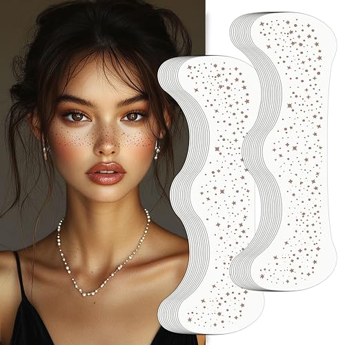 Wodelanle Glitter Freckles Face Tattoo, 24 Count Brown Face Glitter Speckles Makeup Patches, Glow Up Makeup Patches, Cute Glitter Freckles Makeup Beauty & Personal Care Wodelanle