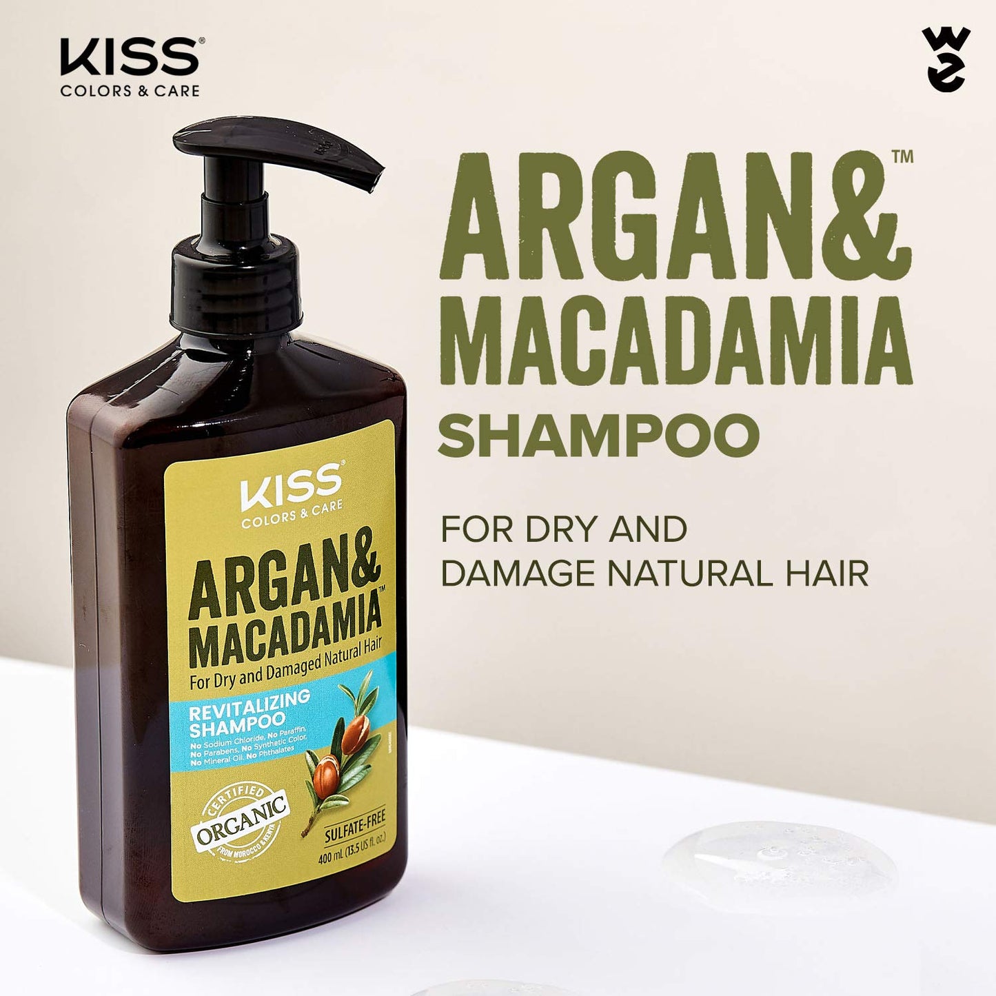 KISS Color & Care Argan & Macadamia For Dry and Damaged Natural Hair Shampoo & Conditioner Value Set Beauty & Personal Care KISS
