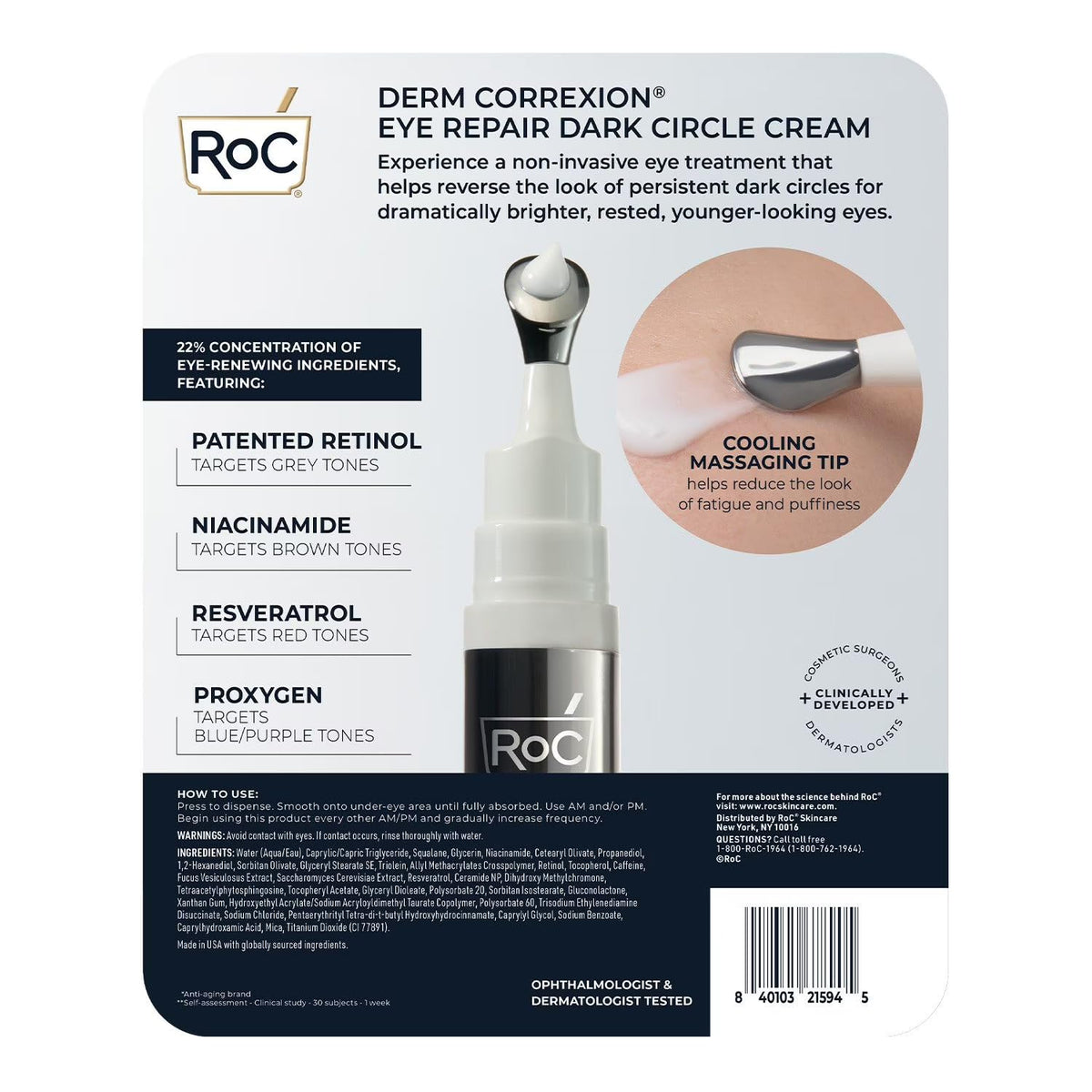 RoC Derm Correxion Eye Repair Dark Circle Cream Beauty & Personal Care RoC