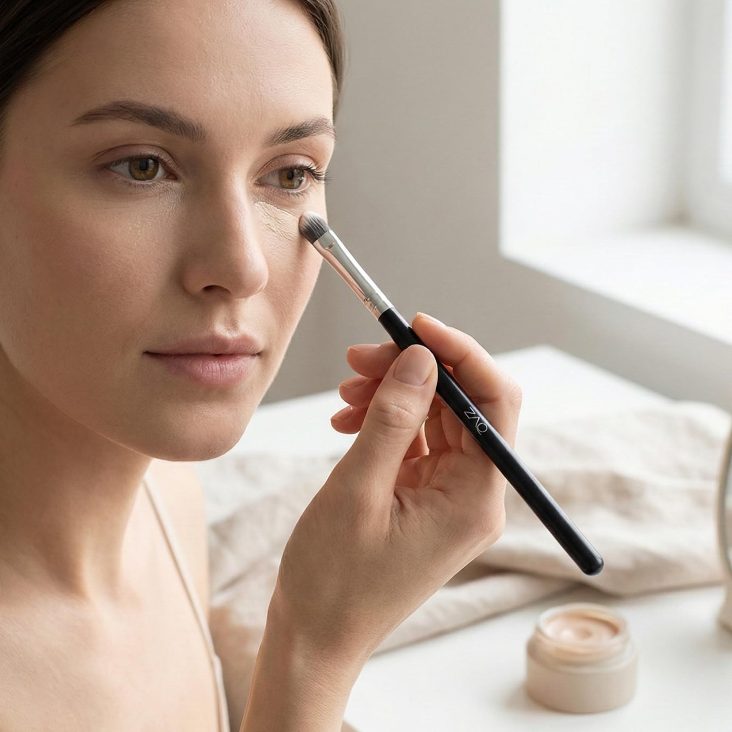 ZAQ Eye Shadow Brush for Blending, Concealer, Professional Tools for Applying Cream, Liquid Shadows and Eye Primer Base with Vegan Bristles Beauty & Personal Care ZAQ