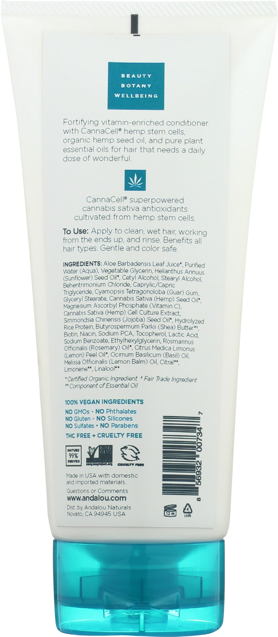 Andalou Naturals CannaCell Vitamin Conditioner, Daily Dose, 8.5 Ounces