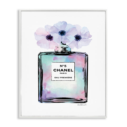 Stupell Industries Purple Flower Perfume Glam Fashion, Design by Amanda Greenwood White Framed Wall Art, 11 x 14, Blue,aa-536_wfr_11x14 Beauty & Personal Care Stupell Industries