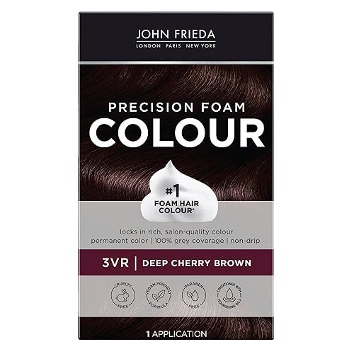 John Frieda Precision Foam Colour, Deep Cherry Brown 3VR, Full-coverage Hair Color Kit, Anti-Fade Gray Coverage, Deep Color Saturation Hair Dye, 1 Beauty & Personal Care John Frieda
