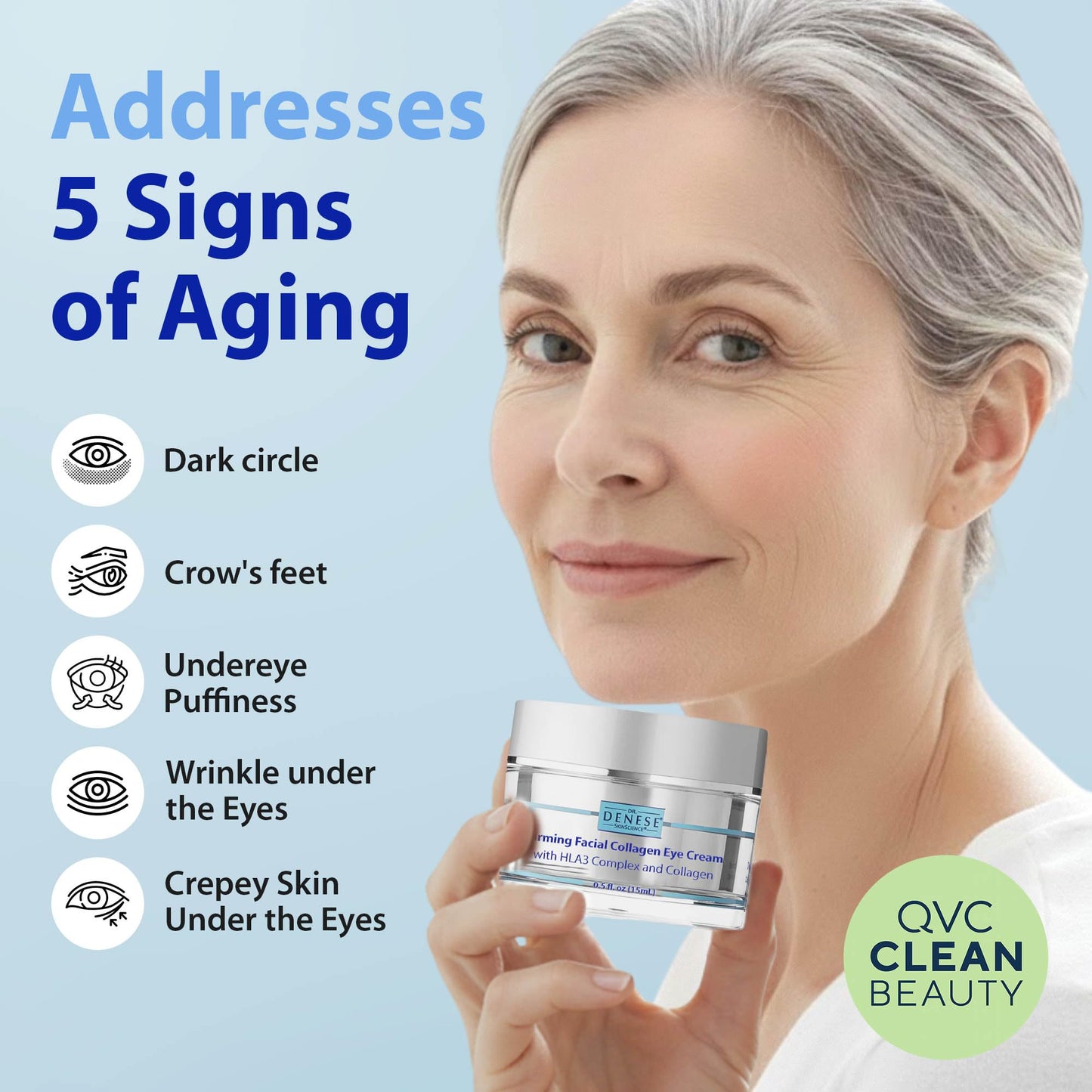 Dr. Denese SkinScience Firming Facial Collagen Eye Cream 0.5oz - Collagen, Hyaluronic Acid & Peptides for Smoother Under Eye Skin - Reduces Look Beauty & Personal Care Dr. Denese