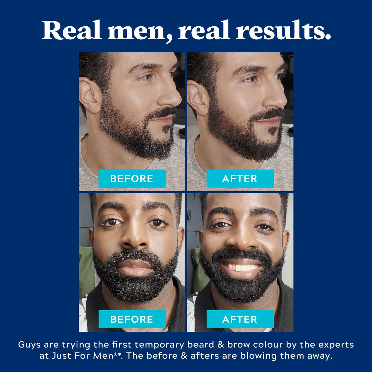 JUST FOR MEN 1-Day Beard & Brow Color, Temporary Color, Darkest Brown/Black