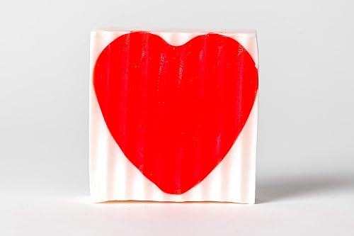 Valentines Heart All Natural Handmade Glycerin Red and White 4 oz Soap Bar Beauty & Personal Care HEALTH & BEAUTY