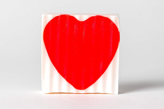 Valentines Heart All Natural Handmade Glycerin Red and White 4 oz Soap Bar Beauty & Personal Care HEALTH & BEAUTY