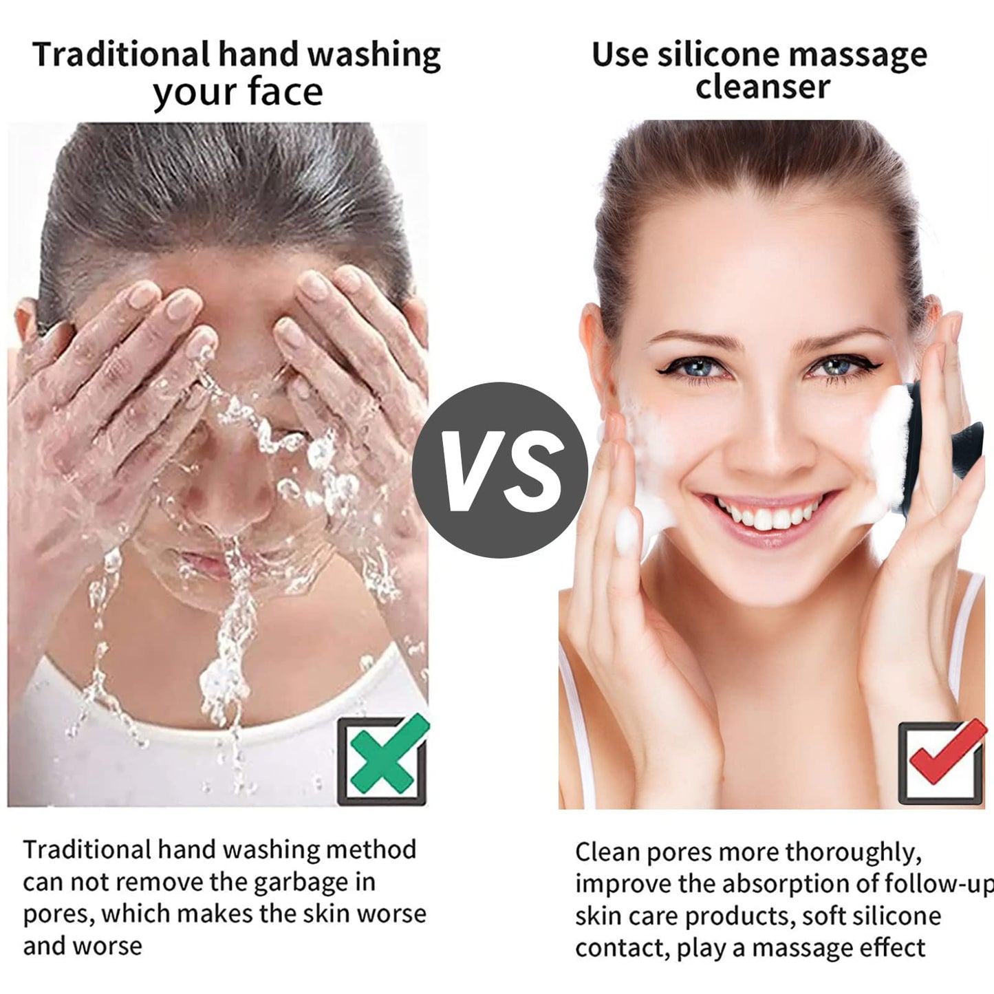 Face Scrubber, Silicone Face Scrubber for Men Facial Cleansing Brush Silicone Face Wash Brush Manual Waterproof Cleansing Skin Care Face Brushes Beauty & Personal Care VWMYQ