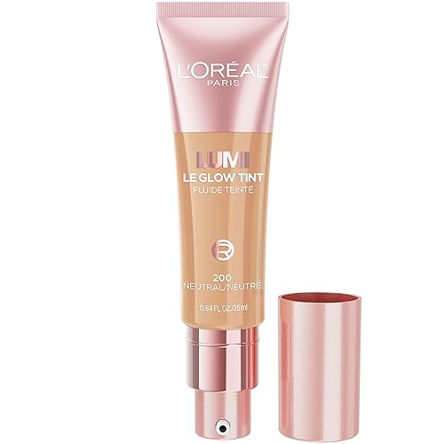 L'Oreal Paris Lumi Le Glow Skin Tint, Lightweight Water-Based Tinted Serum with Foundation-Like Coverage, Glow Illuminator, Neutral 200, 0.85 Fl Oz Beauty & Personal Care L'Oreal Paris