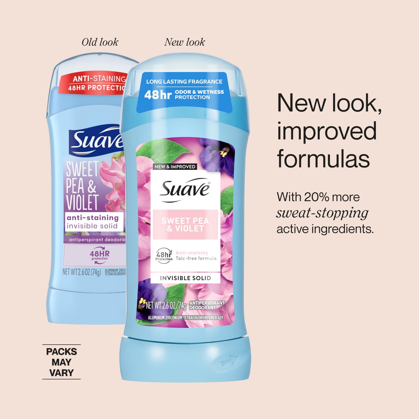 Suave Antiperspirant Deodorant For Women, Invisible, Underarm Deodorant, 48hr Odor & Wetness Protection, Sweet Pea & Violet Fragrance, Sensitive Skin Beauty and Personal Care Suave