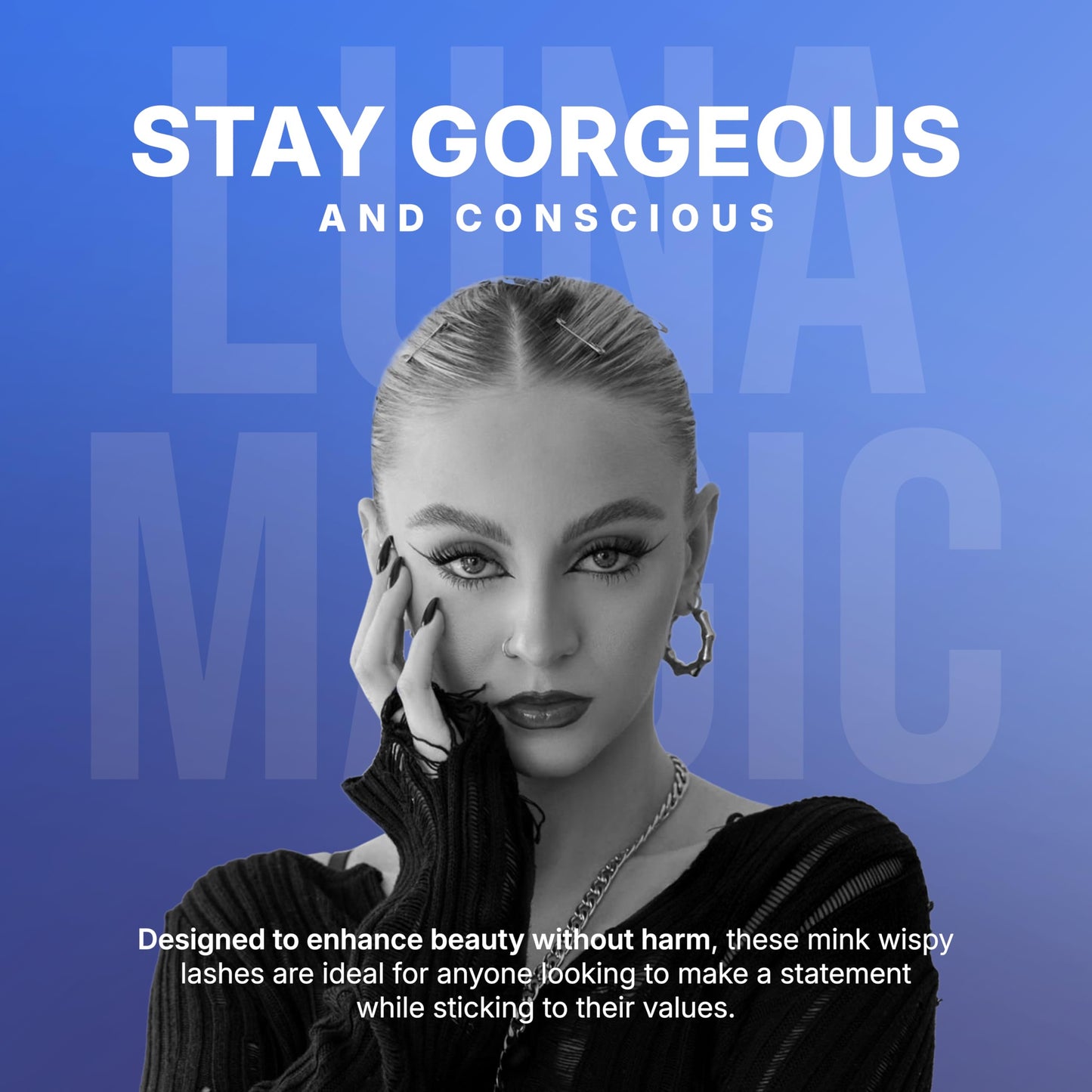 Luna Magic Linda Faux Mink Wispy Lashes with Soft Band, Reusable up to 10x, Lightweight Eye-Enhancing Design for Natural or Dramatic Eye Looks - Vegan Beauty & Personal Care LUNA MAGIC