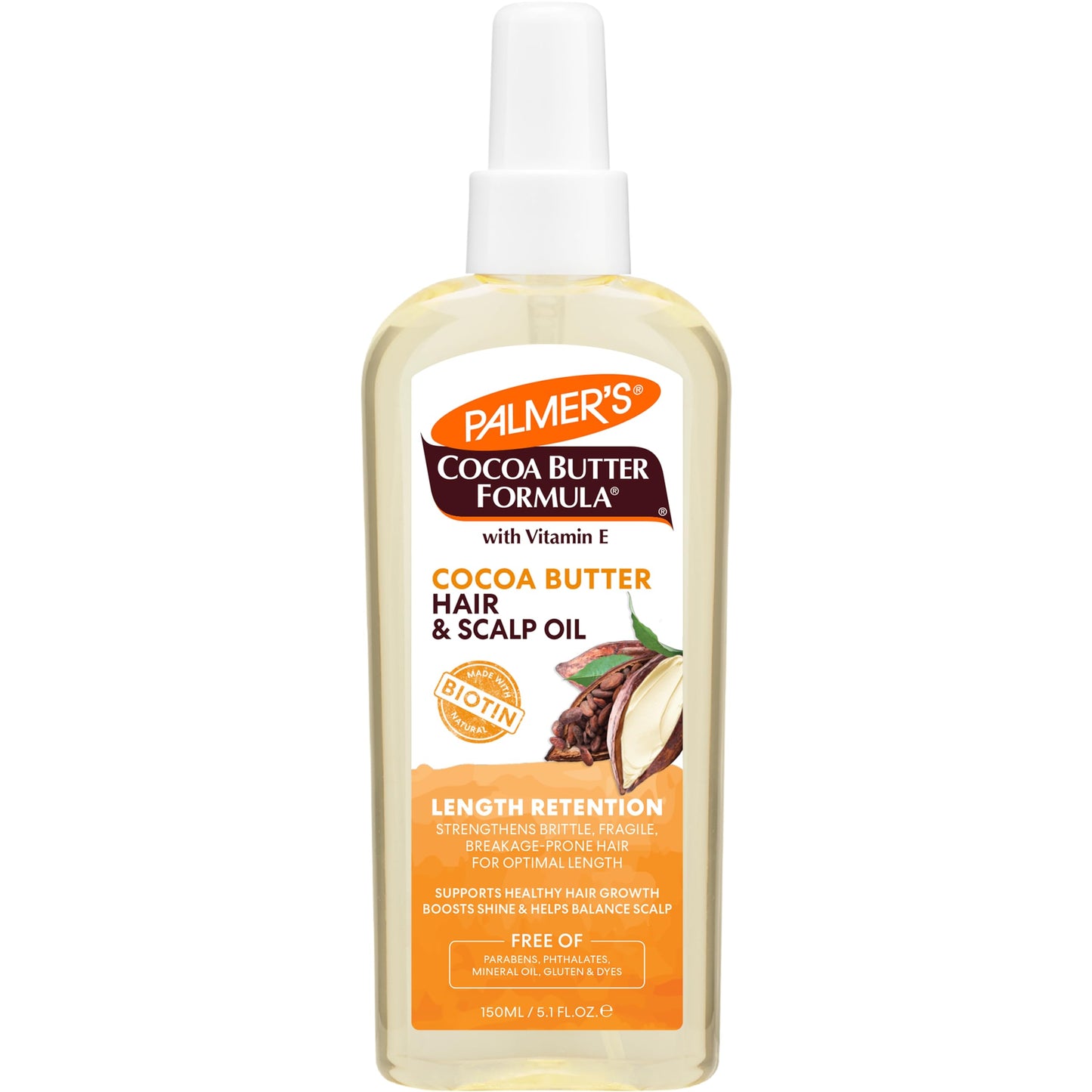 Palmer's Cocoa Butter & Biotin Length Retention Hair and Scalp Oil, 5.1 Ounce (Packaging May Vary) Beauty & Personal Care Palmer's
