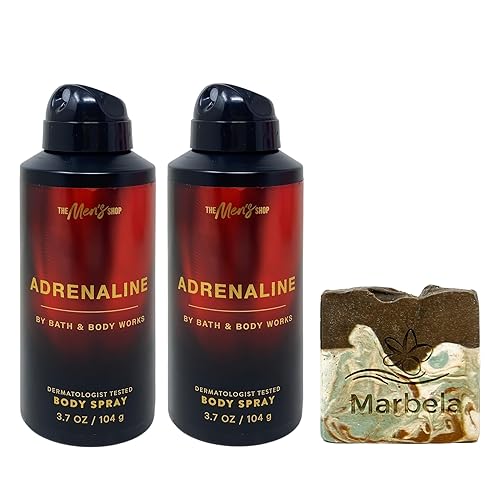 Bath & Body Works Adrenaline - 2 Body Sprays with a Cabin Spice Soap Beauty & Personal Care Bath & Body Works