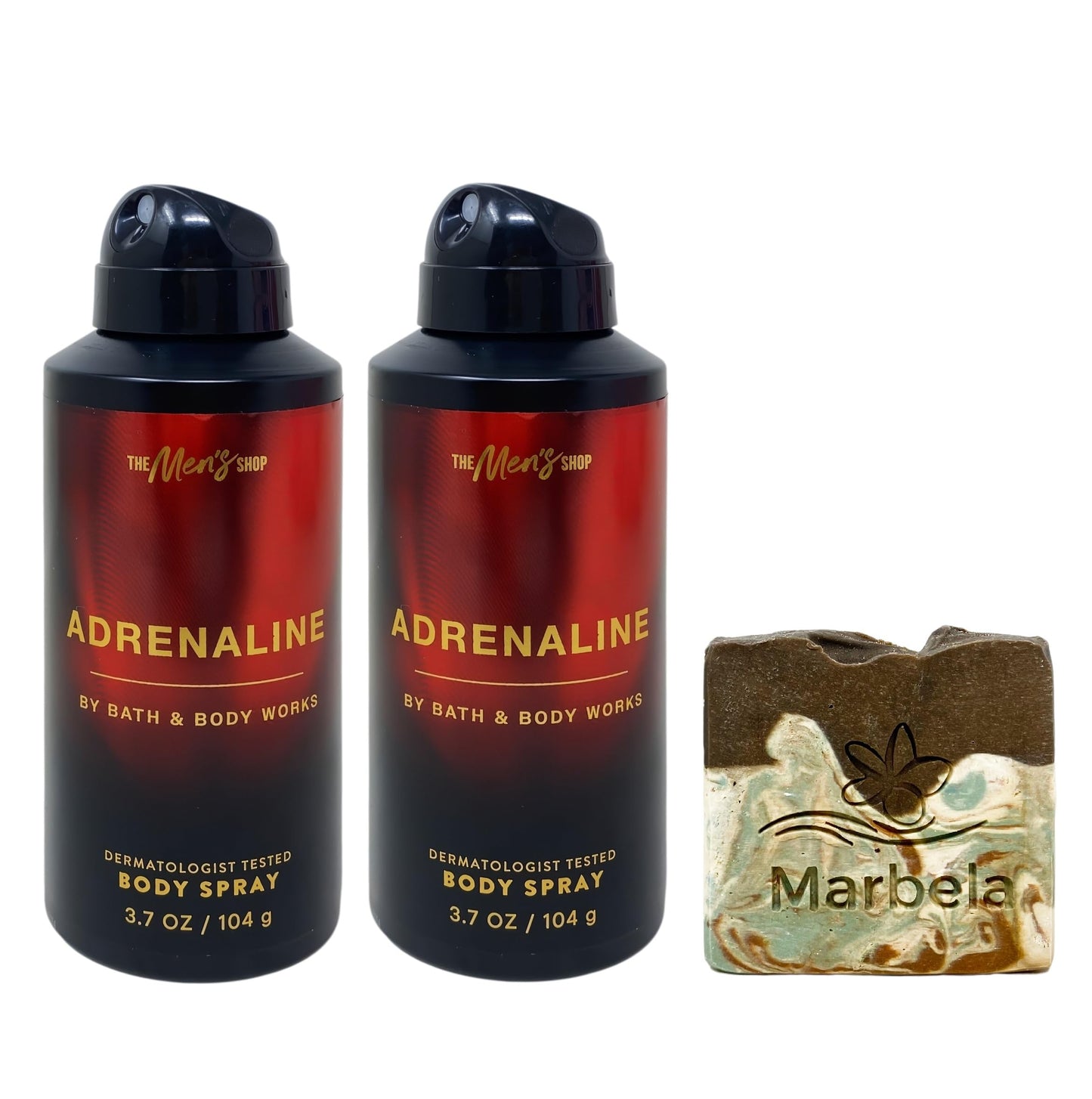 Bath & Body Works Adrenaline - 2 Body Sprays with a Cabin Spice Soap Beauty & Personal Care Bath & Body Works