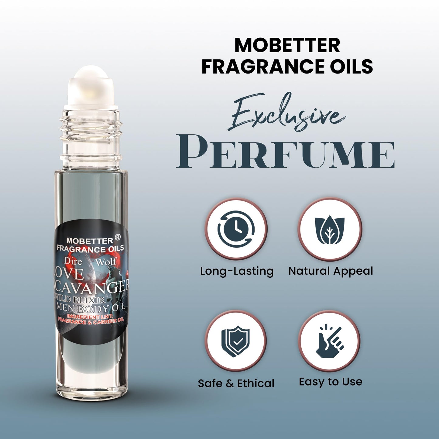 MOBETTER FRAGRANCE OILS Dire Wolf Love Scavanger A Wild Elixir Men Body Oil 0.33 Oz Roll On, Glass Bottle, Long Lasting, Travel Size Beauty & Personal Care MOBETTER FRAGRANCE OILS