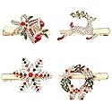 CENAPOG Christmas Hair Clips for Women Girls Sparkly Rhinestone Reindeer Wreath Hairpins Xmas Themed Snowflake Jingle Bell Hair Barrettes Festive Beauty & Personal Care CENAPOG