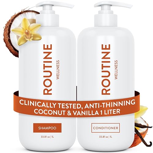 Routine Wellness 1 Liter Anti-Thinning Volumizing Shampoo and Conditioner Set for Thinning Hair & Hair Loss - Grow Your Confidence with Biotin & DHT Beauty & Personal Care Routine Wellness