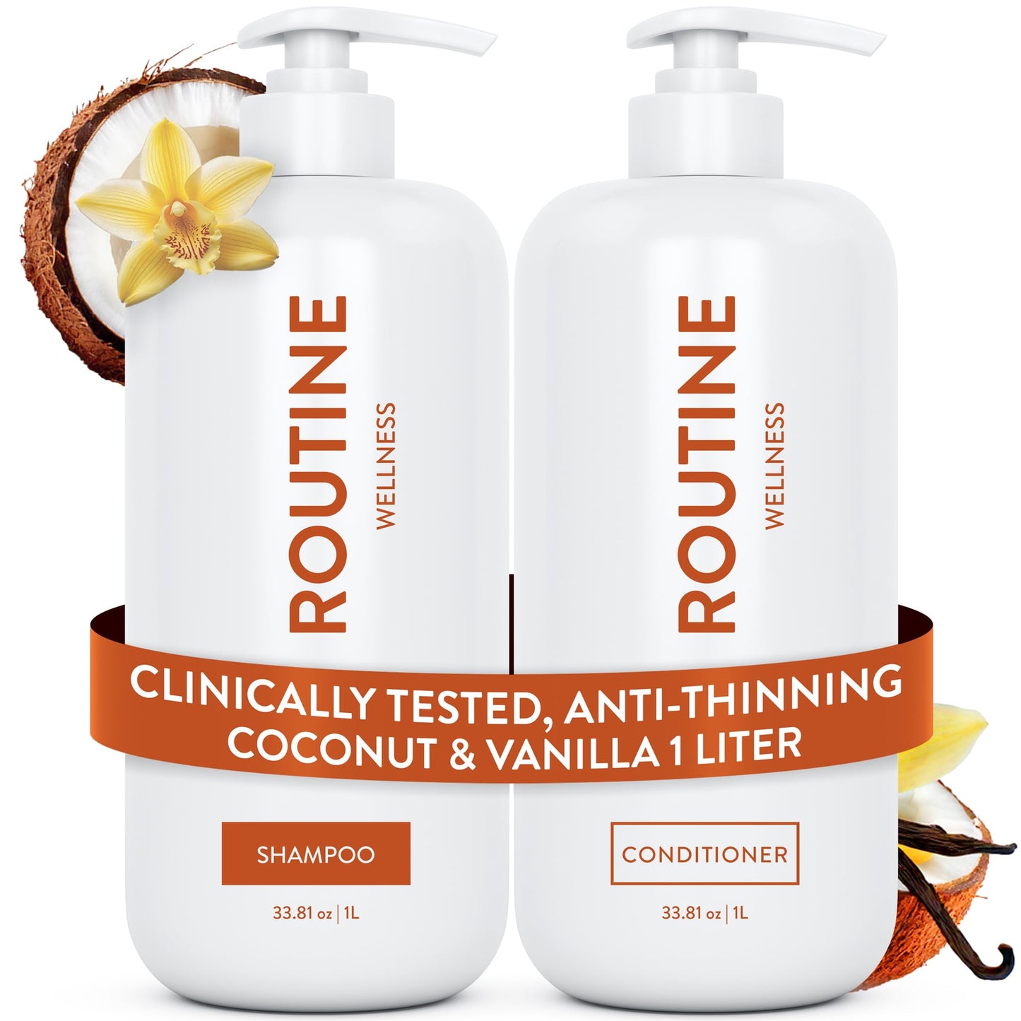 Routine Wellness 1 Liter Anti-Thinning Volumizing Shampoo and Conditioner Set for Thinning Hair & Hair Loss - Grow Your Confidence with Biotin & DHT Beauty & Personal Care Routine Wellness