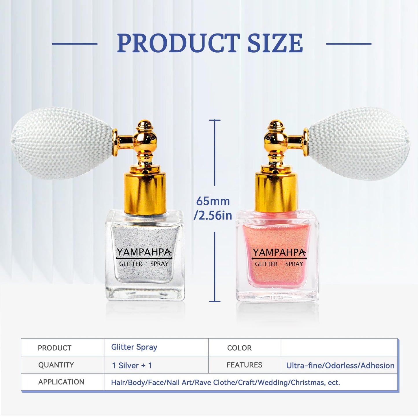 Body Glitter Spray, Pink Silver Glitter Spray for Hair and Body Beauty & Personal Care Yampahpa