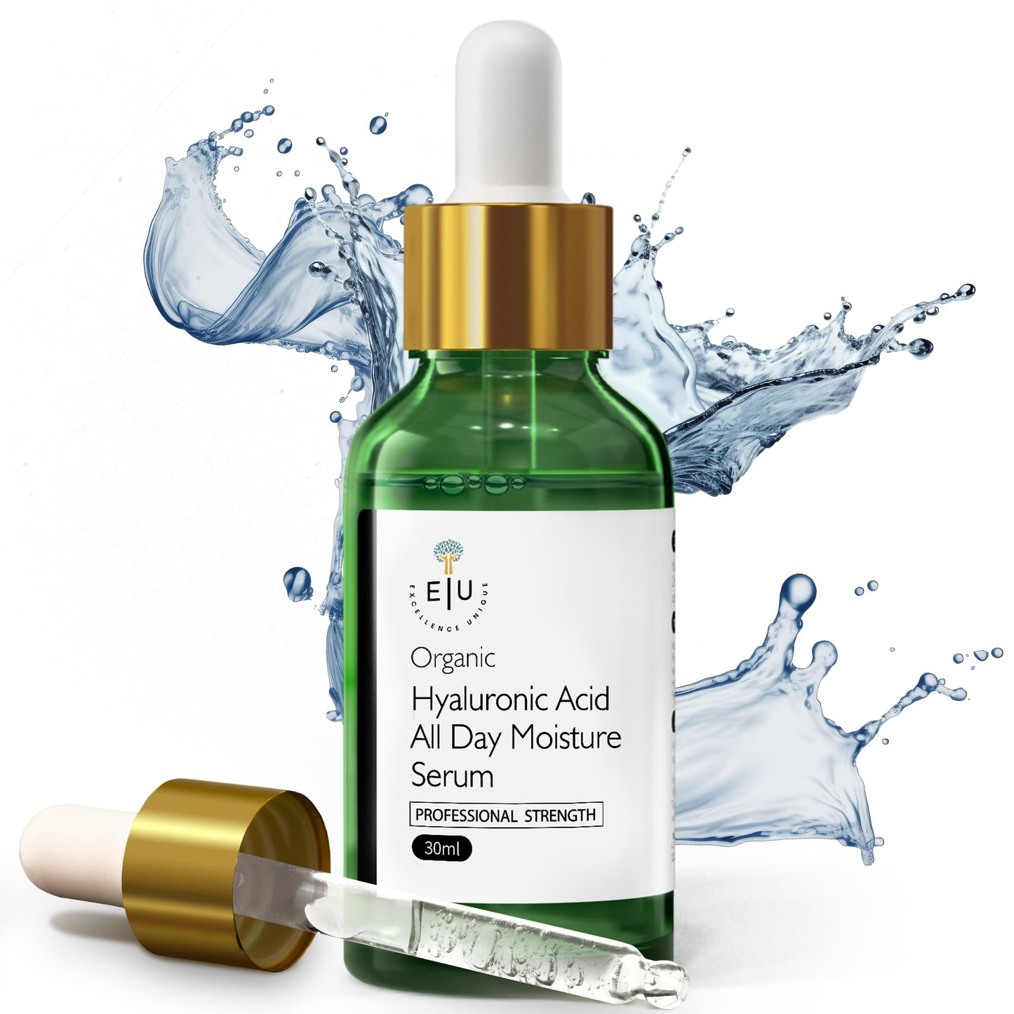 Organic Hyaluronic Acid Serum for Face - 30ml Hydrating Serum - Hyaluronic Acid Serums for Deep Moisture, Plumping & Anti-Aging Beauty & Personal Care E U EXCELLENCE UNIQUE