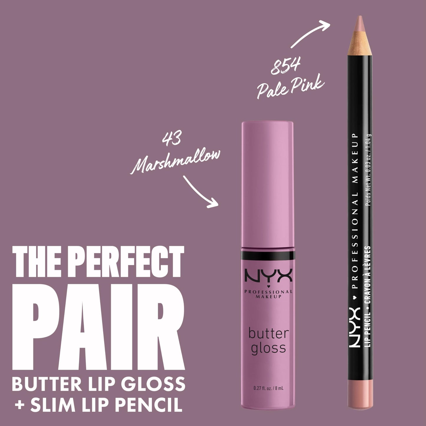 NYX PROFESSIONAL MAKEUP Butter Gloss, Non-Sticky Lip Gloss - Marshmallow (Muted Lilac) Beauty & Personal Care NYX PROFESSIONAL MAKEUP