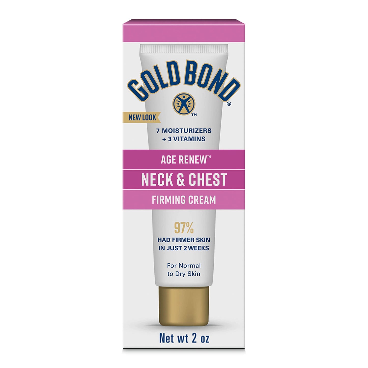 Gold Bond Age Renew Neck & Chest Firming Cream, 2 Oz, Hydrates, Renews, and Visibly Improves Firmness, Texture & Elasticity of Aging Skin, Non-Greasy Beauty & Personal Care Gold Bond