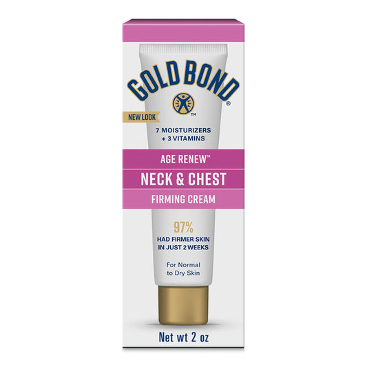 Gold Bond Age Renew Neck & Chest Firming Cream, 2 Oz, Hydrates, Renews, and Visibly Improves Firmness, Texture & Elasticity of Aging Skin, Non-Greasy Beauty & Personal Care Gold Bond