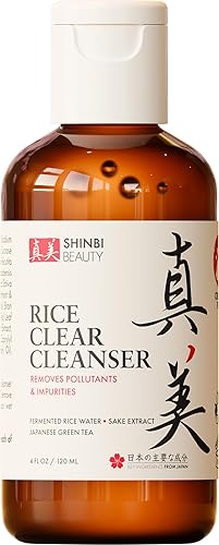 Shinbi Beauty Japanese Face Wash Skincare Products - Japanese Rice Water Green Tea Cleanser - 99% Naturally Derived Japanese Beauty 4oz Beauty & Personal Care Shinbi Beauty