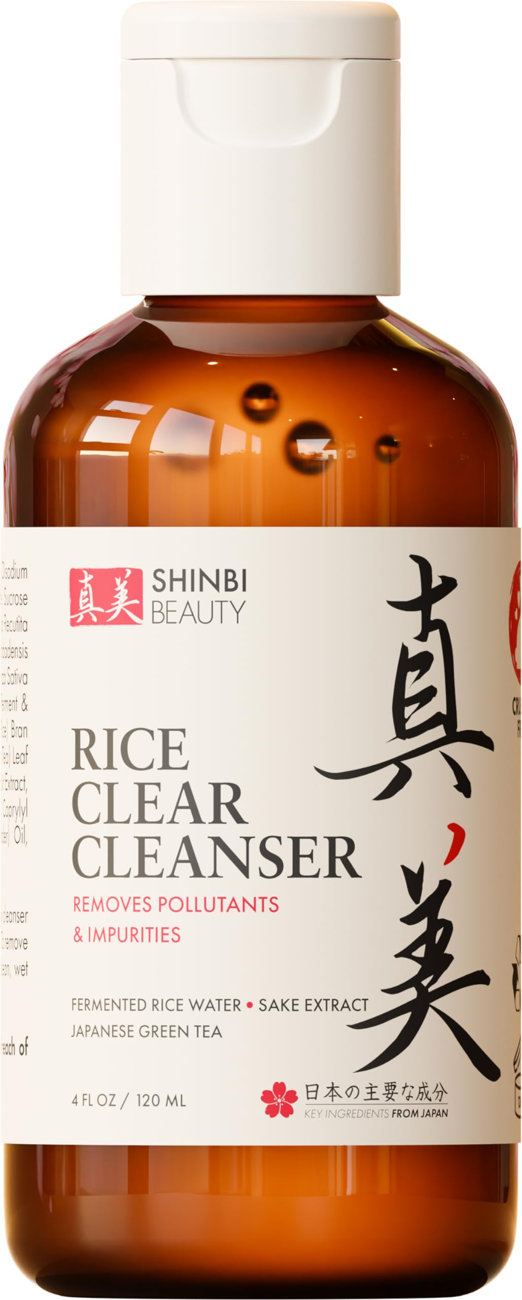 Shinbi Beauty Japanese Face Wash Skincare Products - Japanese Rice Water Green Tea Cleanser - 99% Naturally Derived Japanese Beauty 4oz Beauty & Personal Care Shinbi Beauty