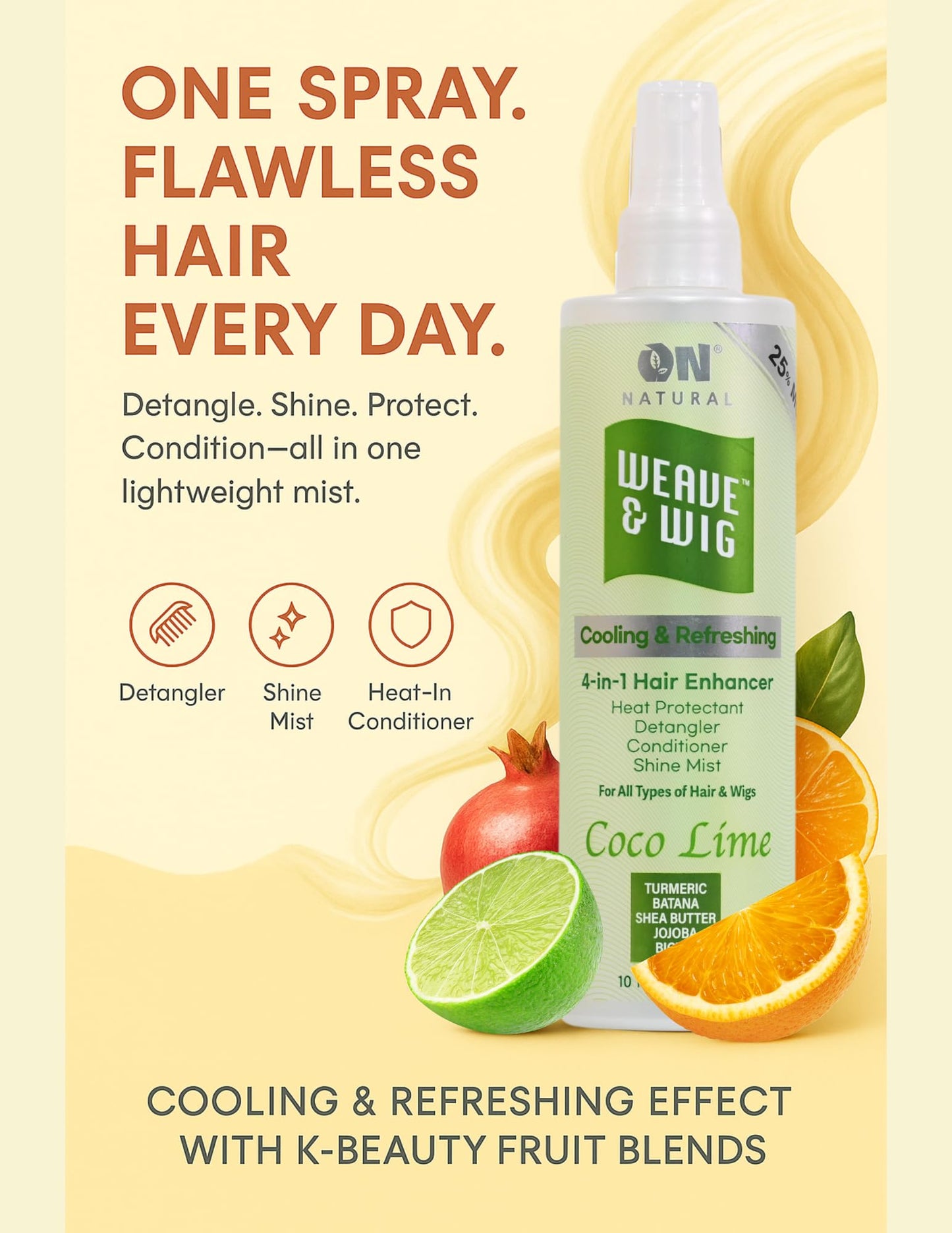 On Natural Weave & Wig 4-in-1 Hair Enhancer For All Hair Texture [Pomegranate] 3.4 OZ Beauty & Personal Care On Natural