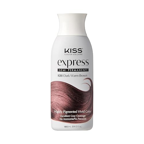 Kiss Express Semi-Permanent Hair Color - Vivid, Highly Pigmented Dye for Vibrant Hair, Gentle Formula, Gray Coverage, pH Balanced,23 Intermixable Beauty & Personal Care Kiss Express
