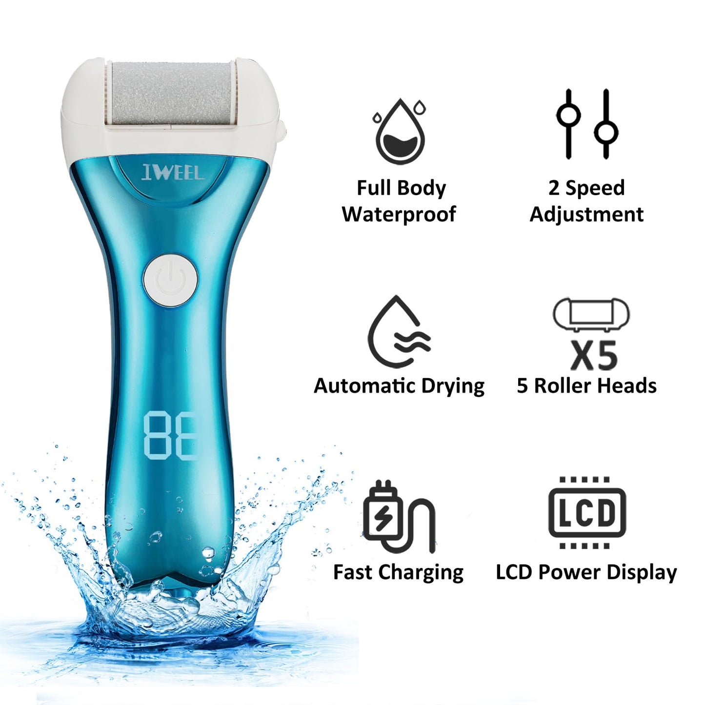 Electric Foot Callus Remover, Rechargeable Electronic Foot File Pedicure Kits, Electric Callus Remover for Feet, Foot Scrubber Dead Skin Remover Beauty & Personal Care IWEEL