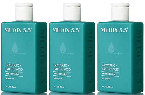 MEDIX Glycolic Acid + Lactic Acid Exfoliating Body Wash Gel | KP Bump Eraser | AHA Exfoliant Skin Care Body Cleanser | Keratosis Pilaris & Acne | Beauty & Personal Care Medix 5.5