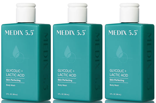 MEDIX Glycolic Acid + Lactic Acid Exfoliating Body Wash Gel | KP Bump Eraser | AHA Exfoliant Skin Care Body Cleanser | Keratosis Pilaris & Acne | Beauty & Personal Care Medix 5.5